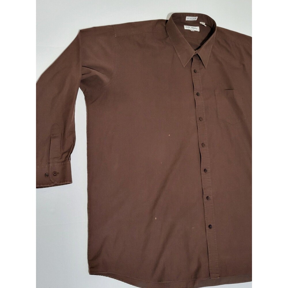 (#A1) Lucasini Brown Long Sleeve Button Up  Size Men's 20